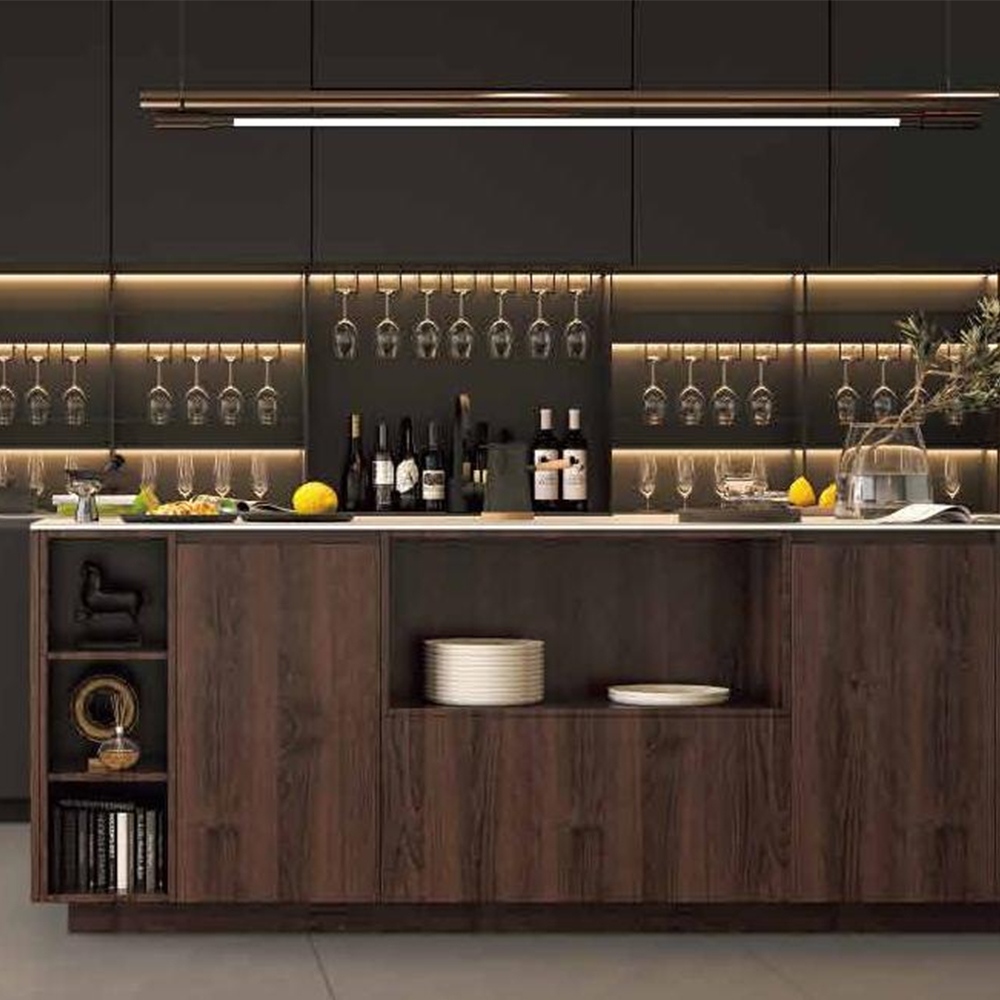 Modern Stainless Steel Kitchen Cabinet and Island System
