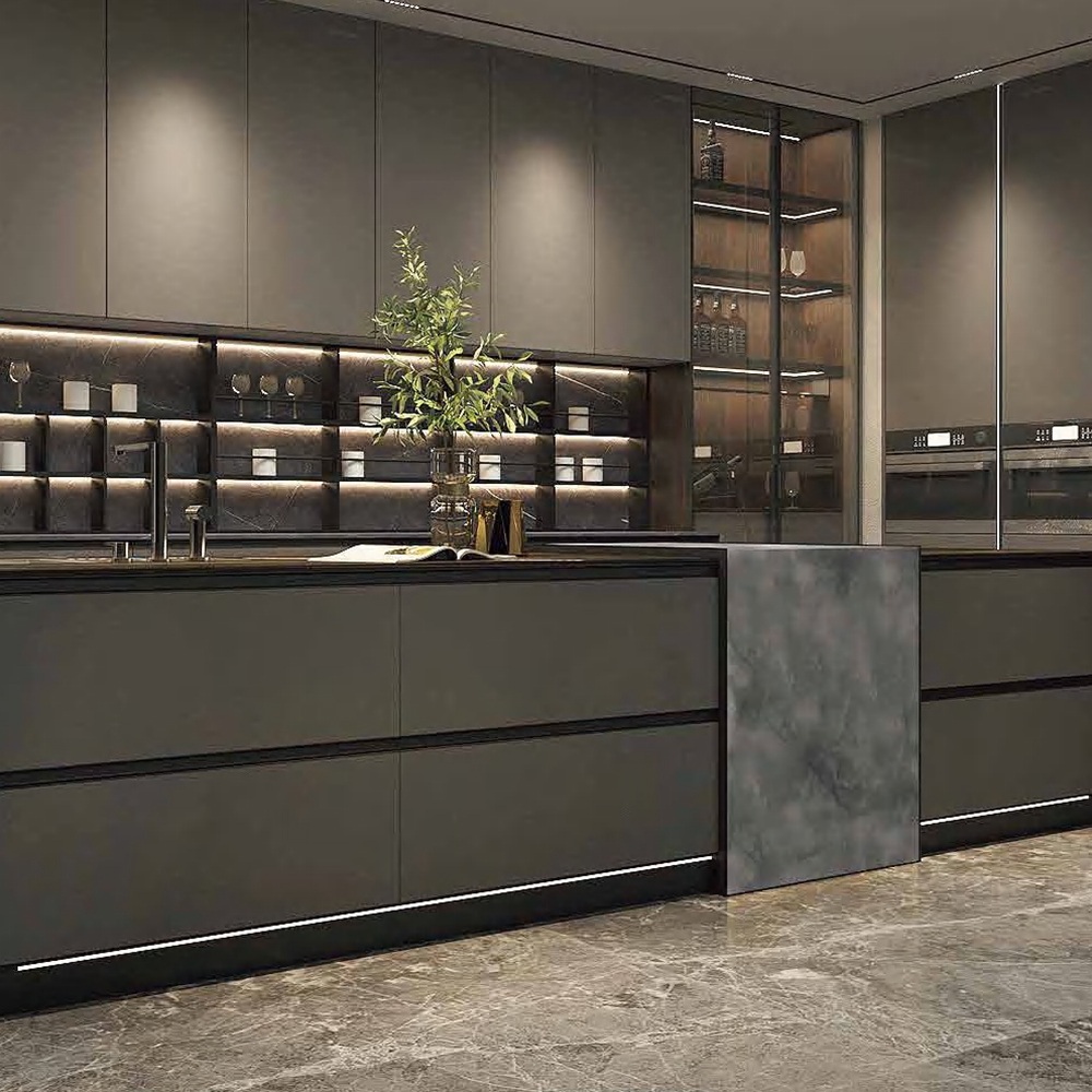 Modern Stainless Steel Kitchen Cabinet System