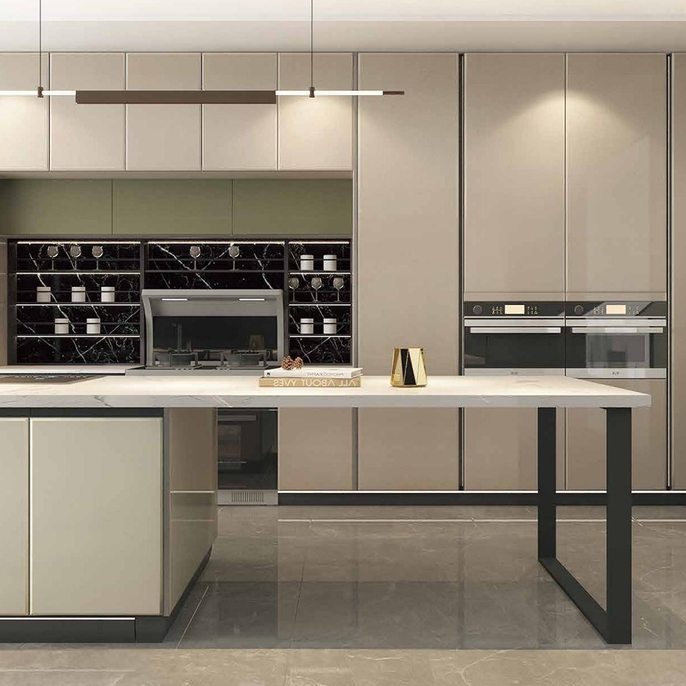 Modern Powder Coated Stainless Steel Kitchen Cabinet System