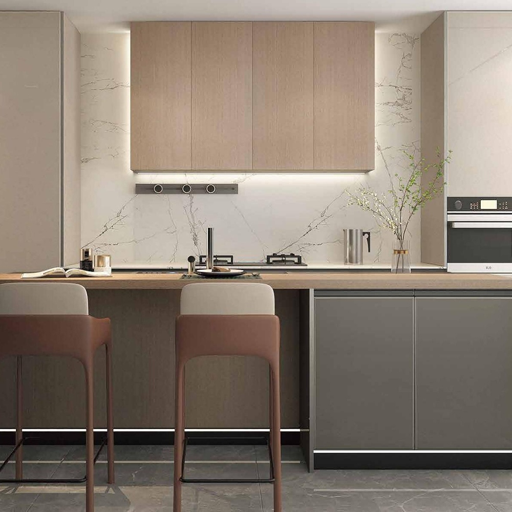 Modern Powder Coated Stainless Steel Kitchen Cabinet System