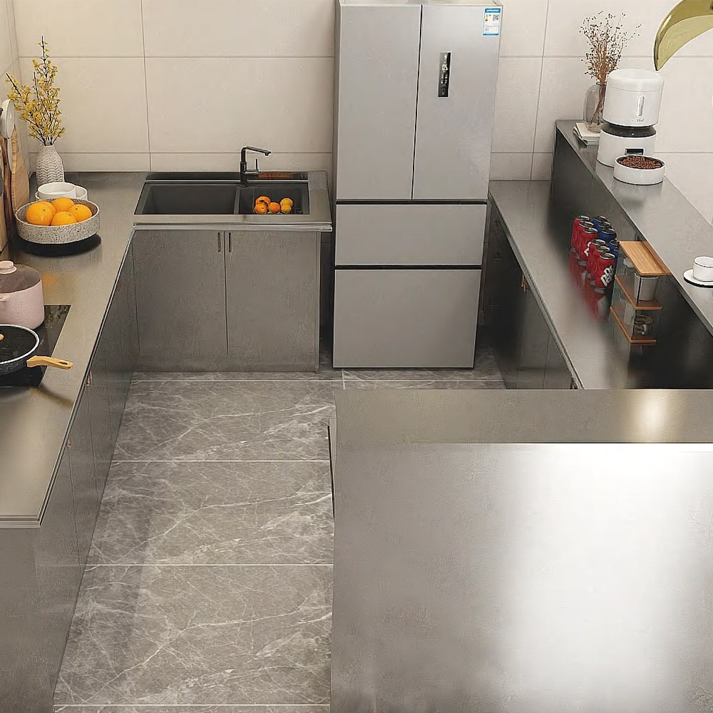 Modern Stainless Steel Kitchen Cabinet System