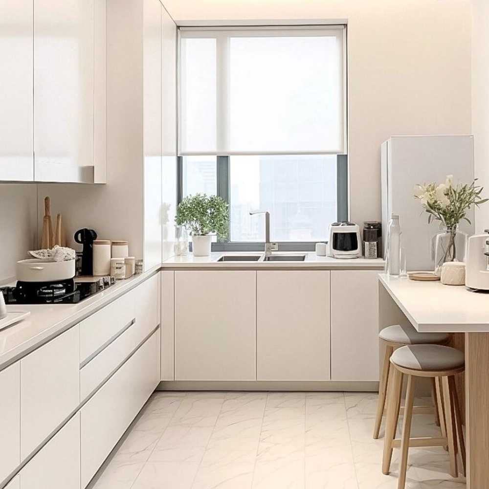 Modern Powder Coated Stainless Steel Kitchen Cabinet System
