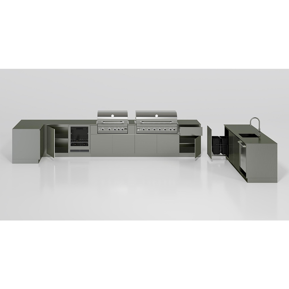 Large Outdoor Stainless Steel Kitchen Cabinet System