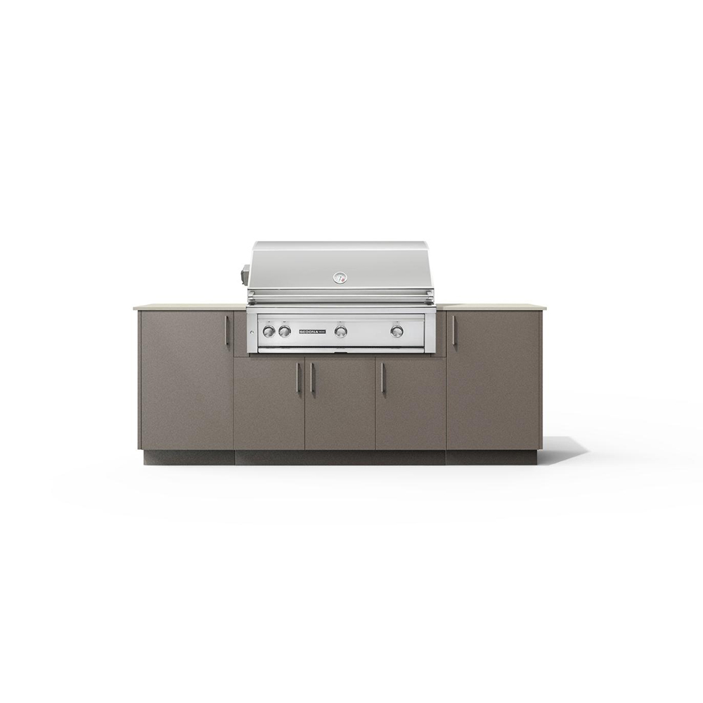 Outdoor Stainless Steel Kitchen Cabinet with Built-in Grill System