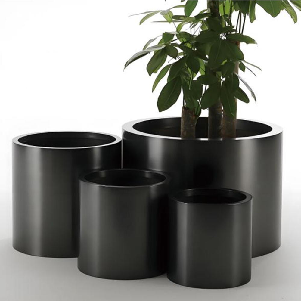 66300 Stainless Steel Cylindrical Planter Box